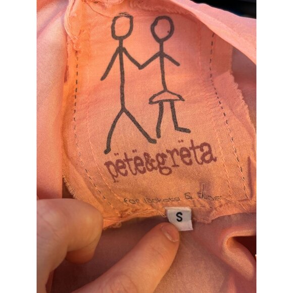 Pete & Greta Silk Blouse Peach S - Picture 7 of 7
